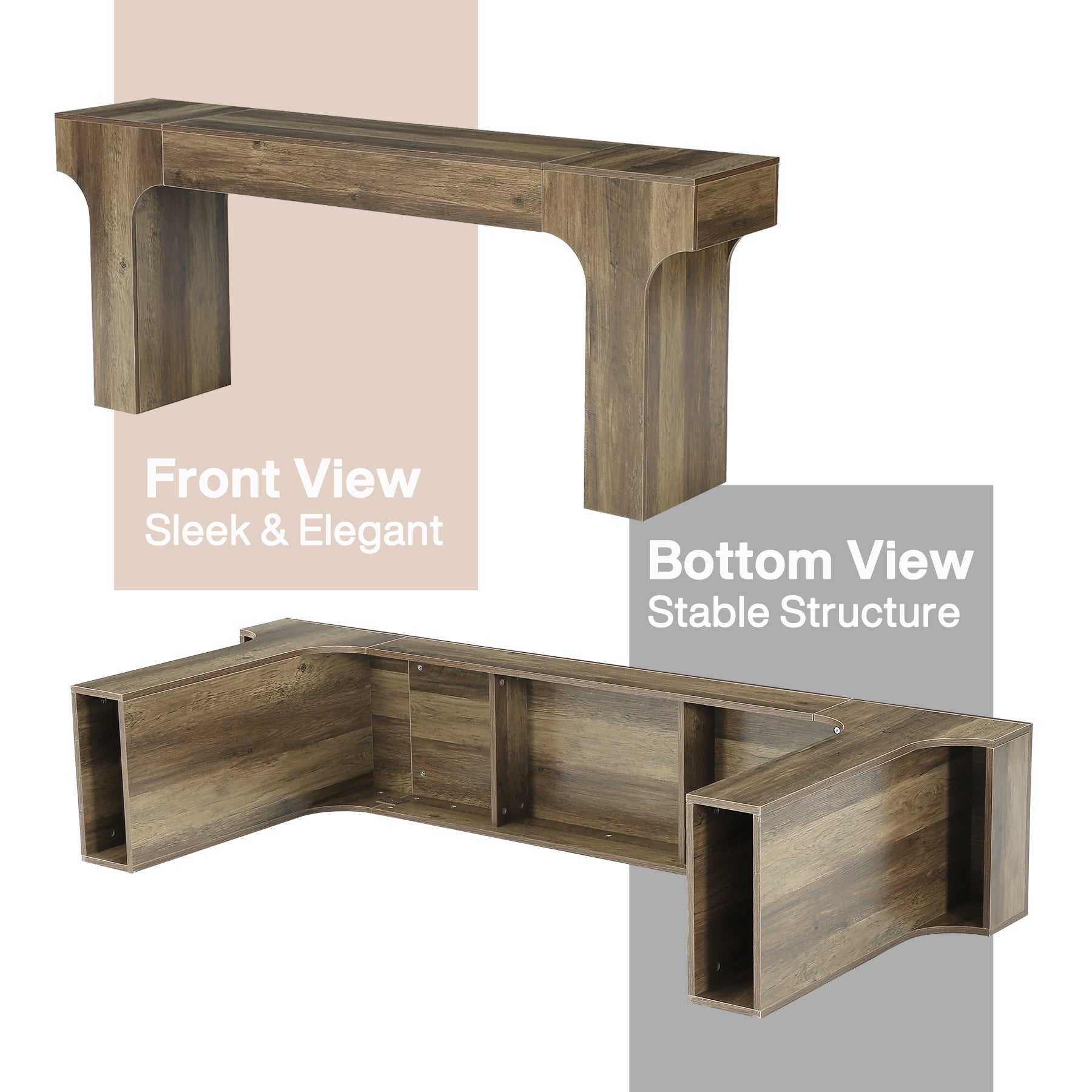 78.7" Console Table, Farmhouse Sofa Entryway Table with Arched Legs for Hallway