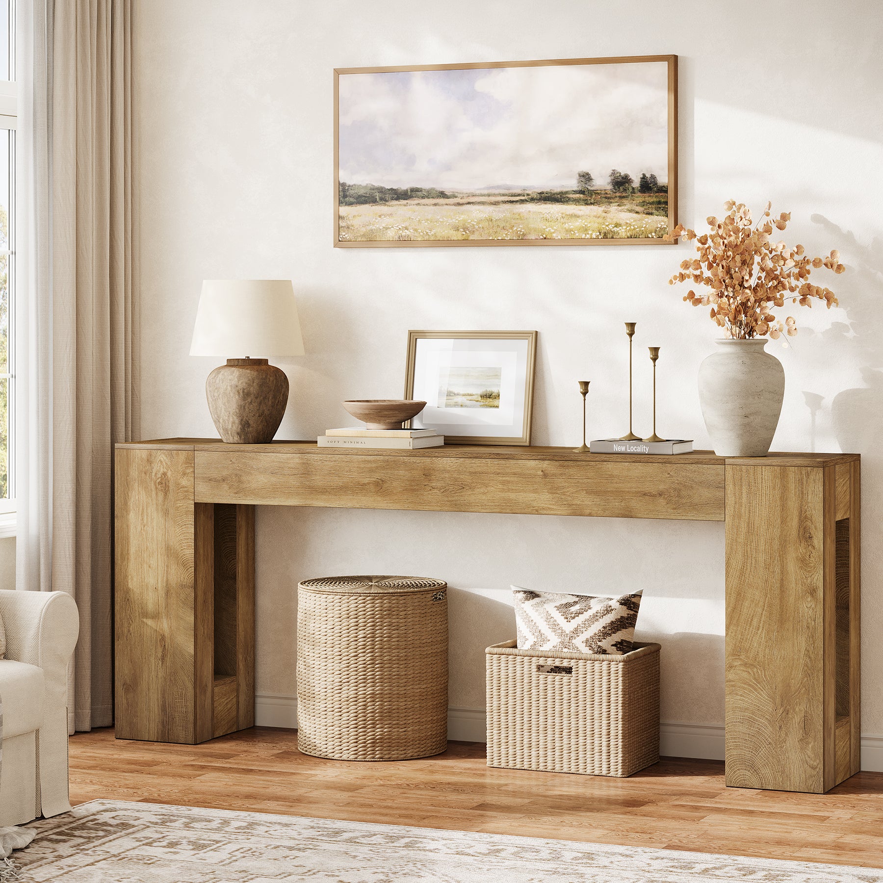 Tribesigns 78.74" Console Table, Modern Geometric Sofa Table for Entryway
