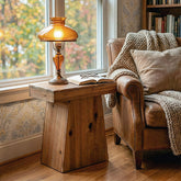 23.6-Inch Solid Wood End Table with Trapezoid Base, Small Walnut Side Taable for Living Room 3