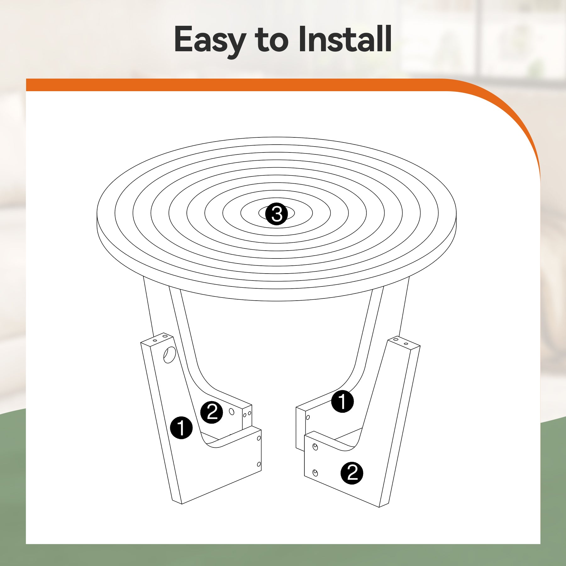 Round Solid Wood Coffee Table, 31.5" Center Tea Table with Ring Groove