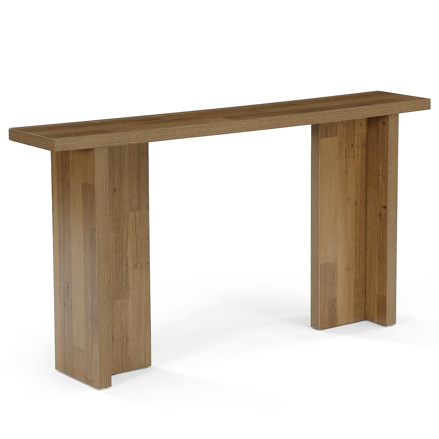 63" Narrow Console Table, Modern Entryway Sofa Table with Thick Wood-Grain Top