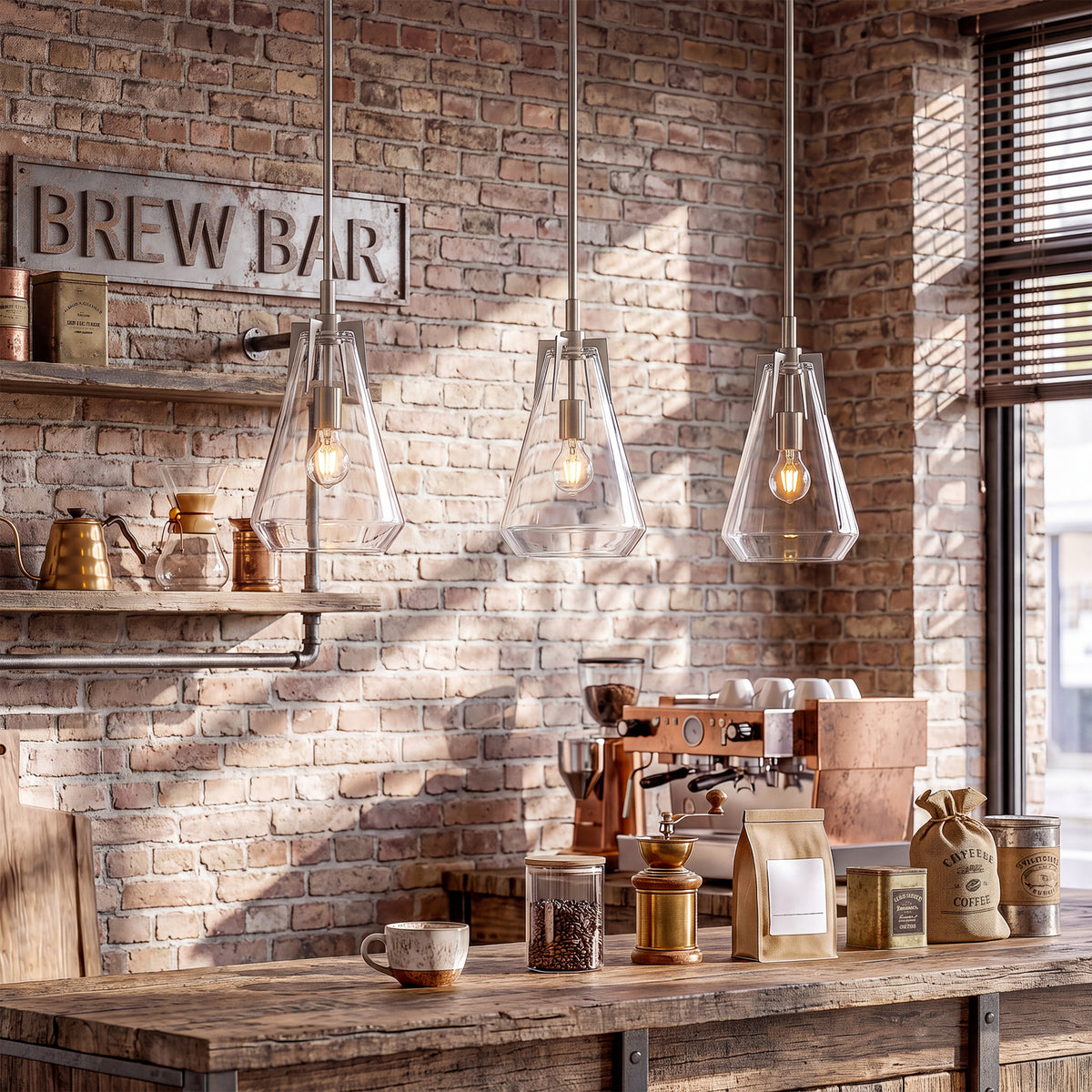 Tribesigns Modern Single Pendant Light with Clear Glass Lampshade