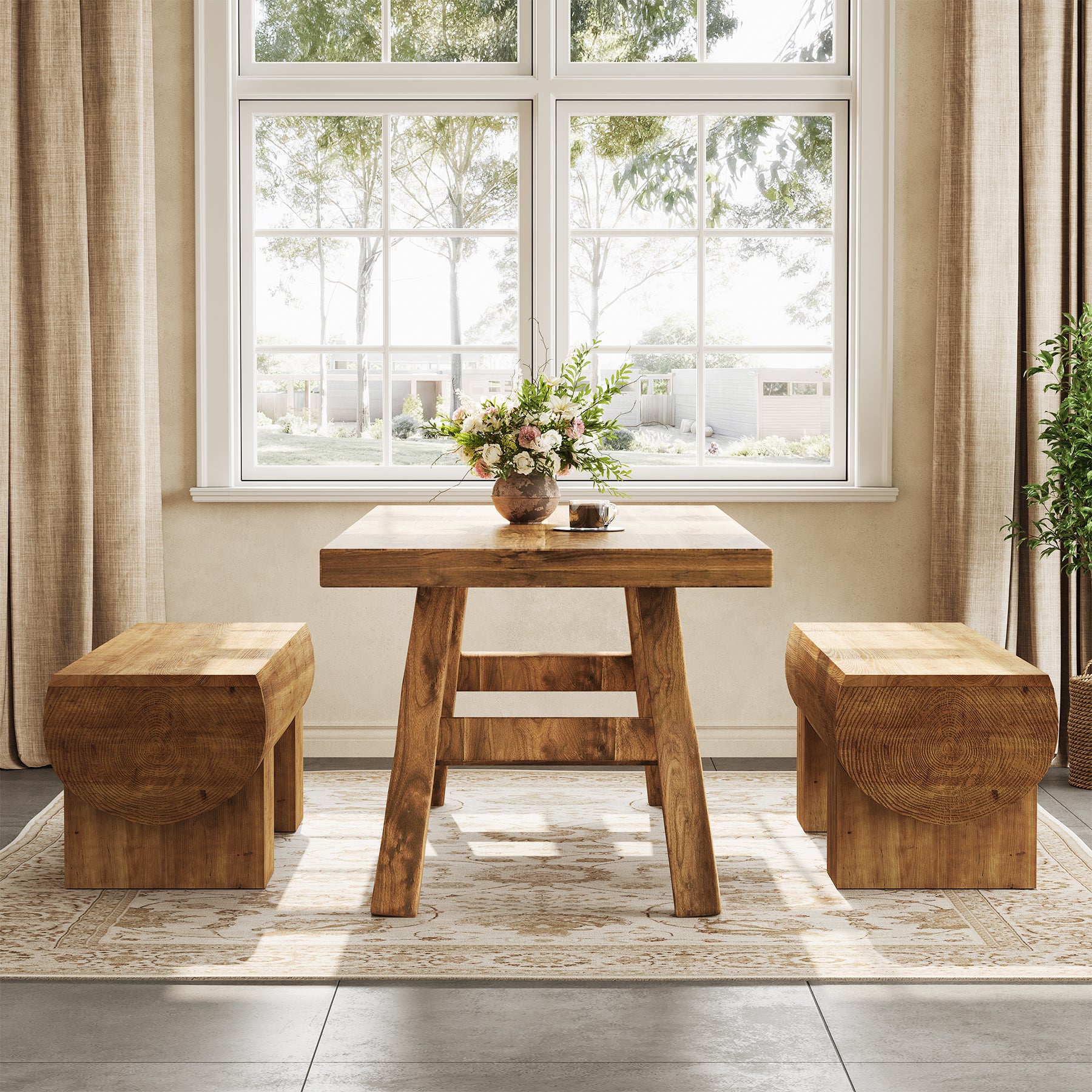 Solid Wood Dining Bench