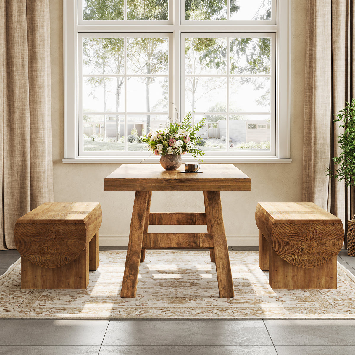 Solid Wood Dining Bench, 47