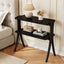 Wood End Table, Farmhouse Side Table with 2-Tier Storage Shelf