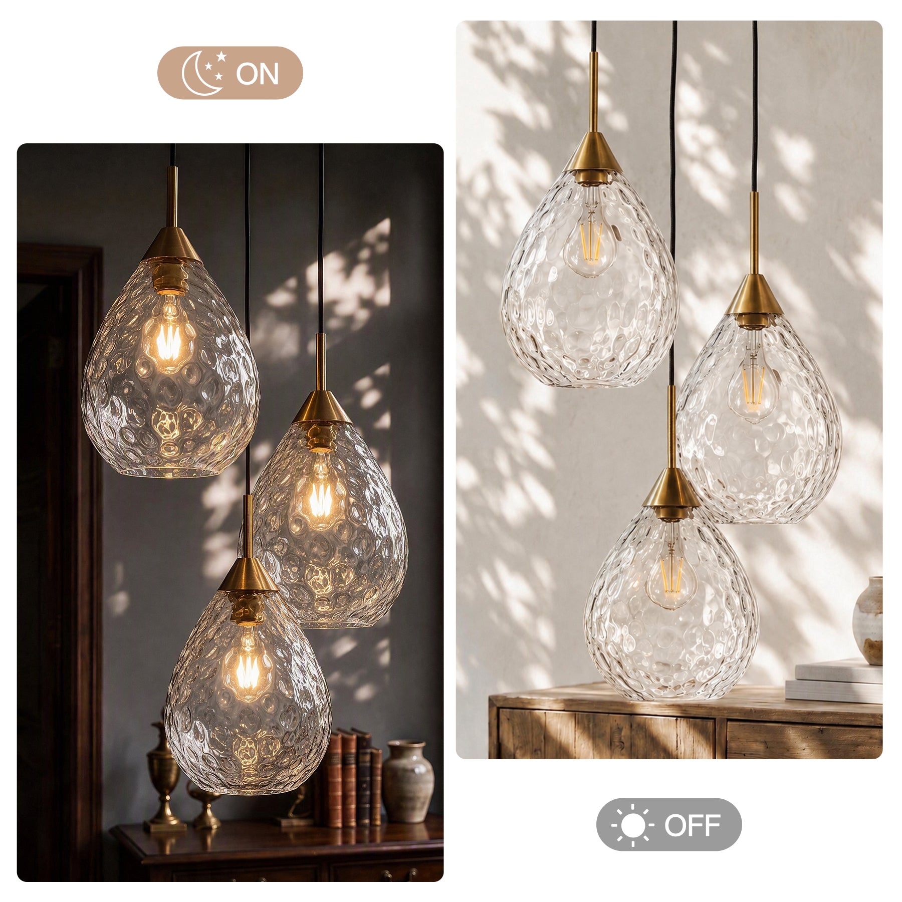 3-Light Pendant Light, Modern Hanging Cluster Ceiling Light Fixture, Adjustable Height