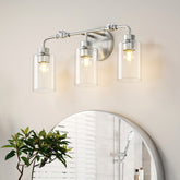 3-Light Bathroom Light Fixture, Modern Vanity Light with Clear Glass Shades 3