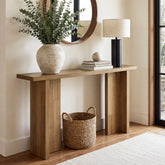 63" Narrow Console Table, Modern Entryway Sofa Table with Thick Wood-Grain Top 3