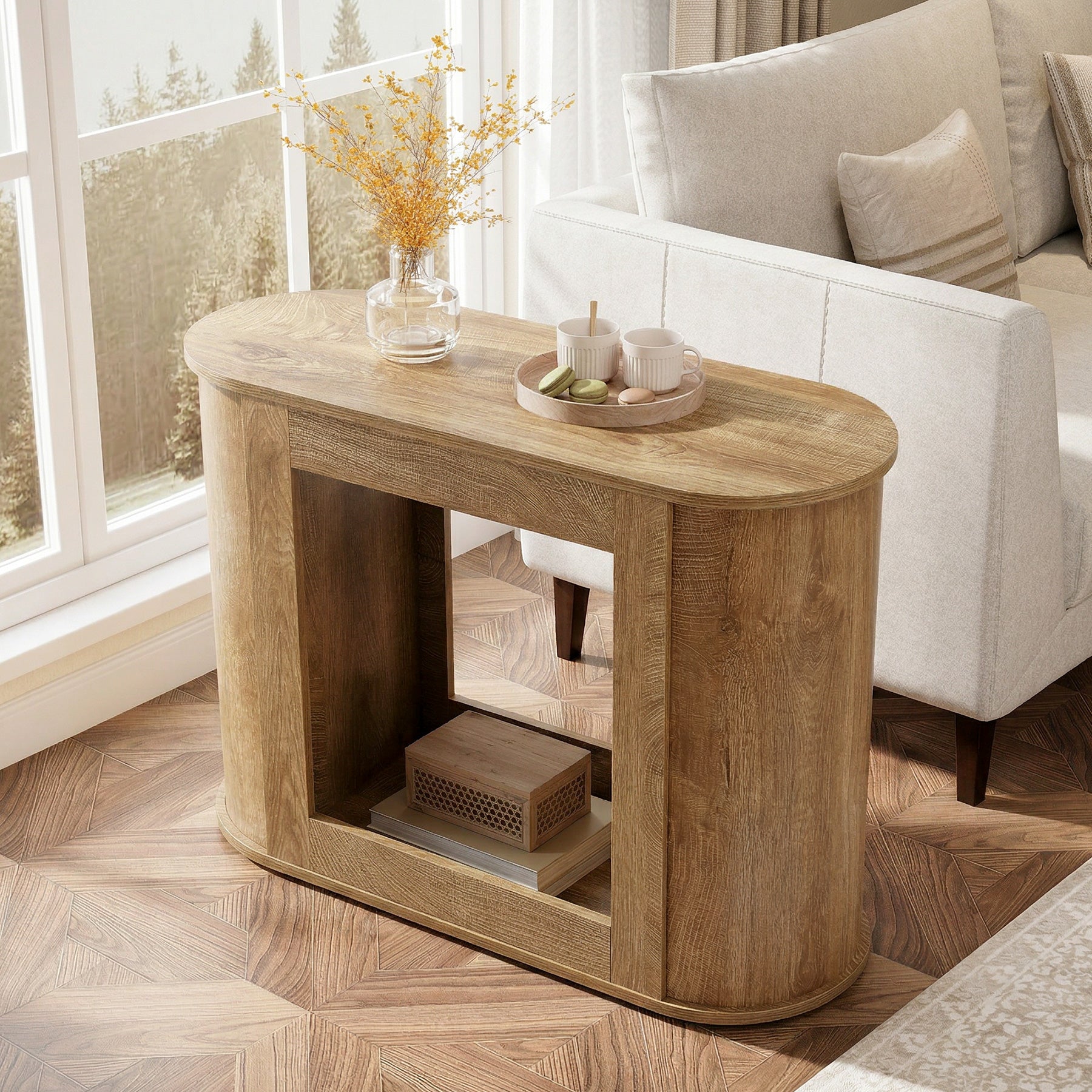 Tribesigns 31.5" Narrow Side Table, 2-Tier End Table with Shelf