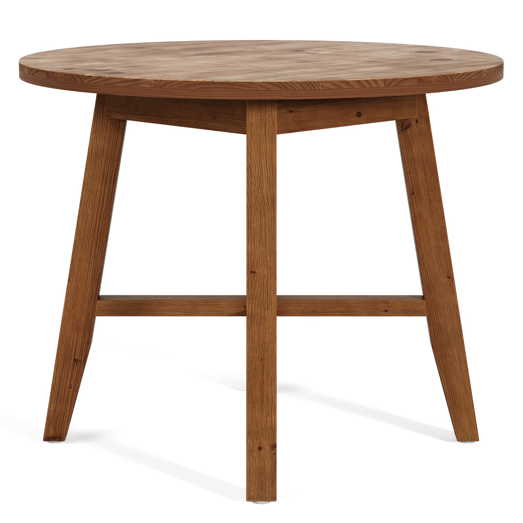 Solid Wood Round Dining Table, 31.5" Farmhouse Kitchen Table for 2-4