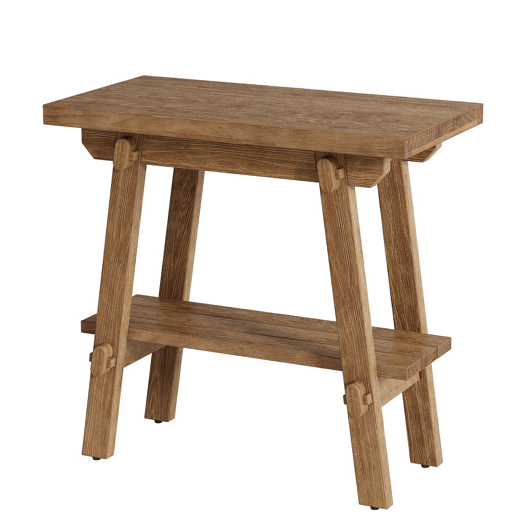 Solid Wood End Table, 23.6" Narrow Couch Side Table Nightstand for Small Spaces