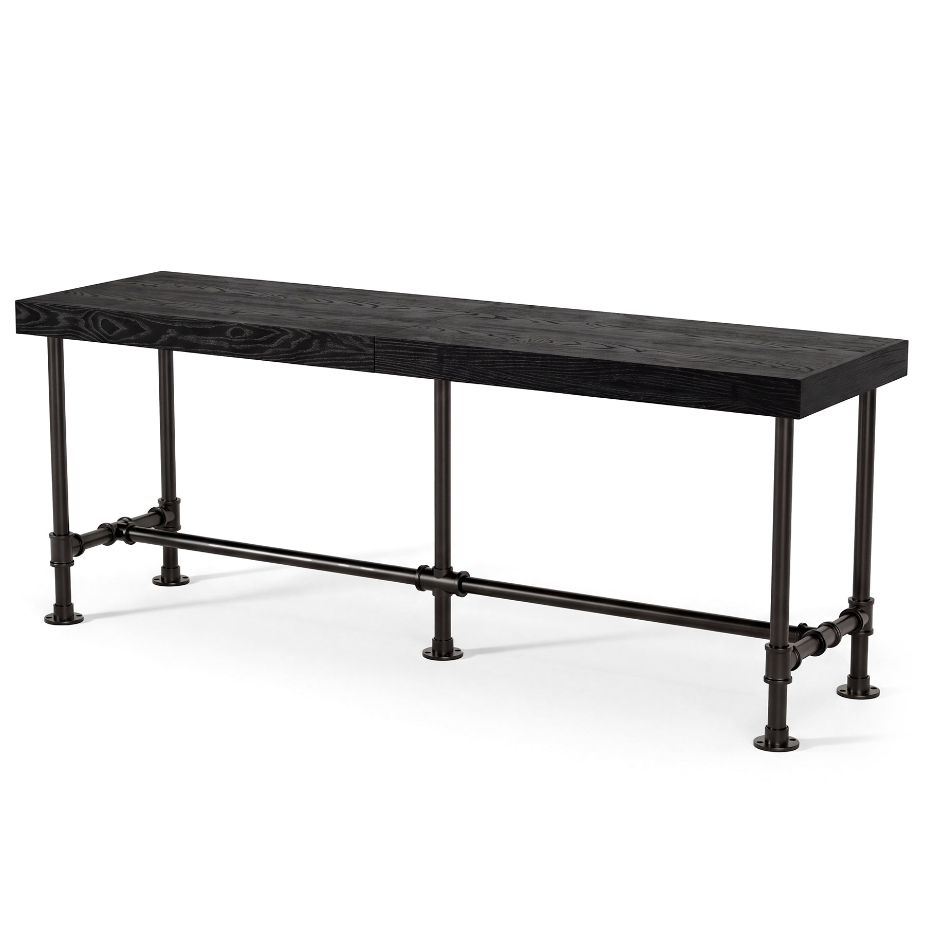 70.87" Solid Wood Bar Table for 6-8 People, Industrial Counter Height Pub Table
