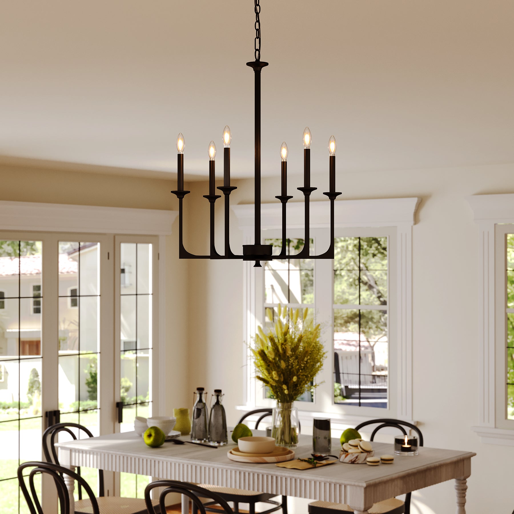 6-Light Chandeliers, 27" Pendant Light Fixtures Industrial Lighting