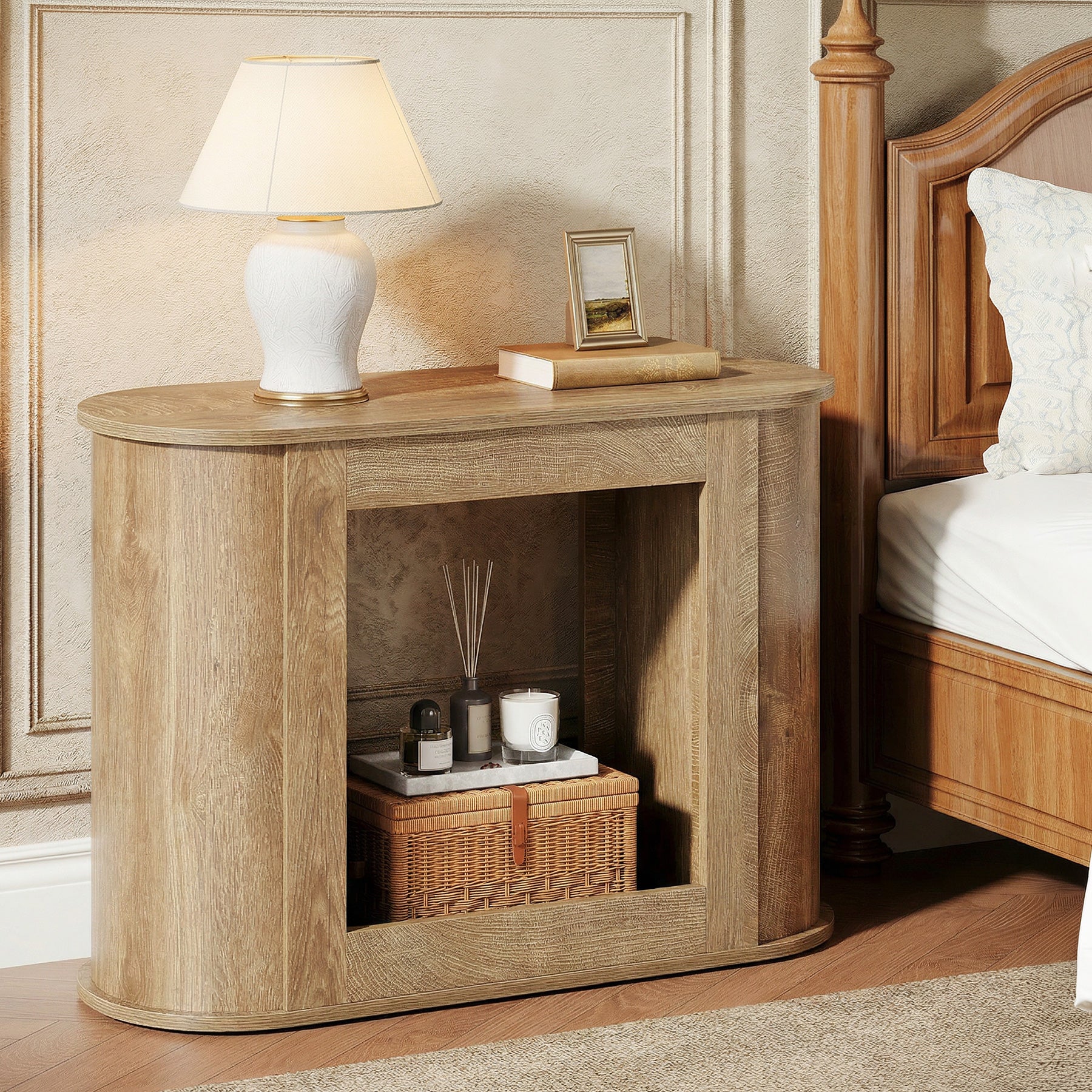 Tribesigns 31.5" Narrow Side Table, 2-Tier End Table with Shelf