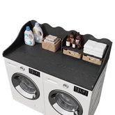 2-Tier Washer Dryer Countertop with Shelf, Wave Edge Laundry Topper for Laundry Room Organization 3