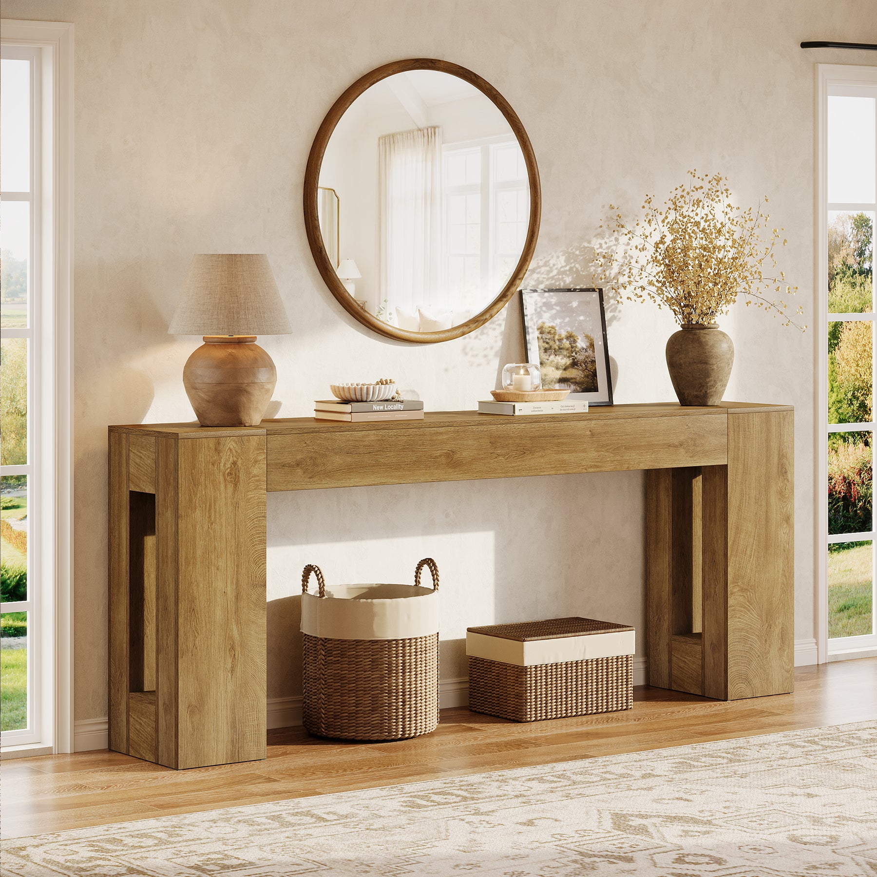 Tribesigns 78.74" Console Table, Modern Geometric Sofa Table for Entryway