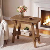Solid Wood End Table, 23.6" Narrow Couch Side Table Nightstand for Small Spaces 3