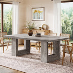 Rectangle Dining Table for 6-8, 63" Kitchen Table with Geometric Frame