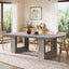 Rectangle Dining Table for 6-8, 63" Kitchen Table with Geometric Frame