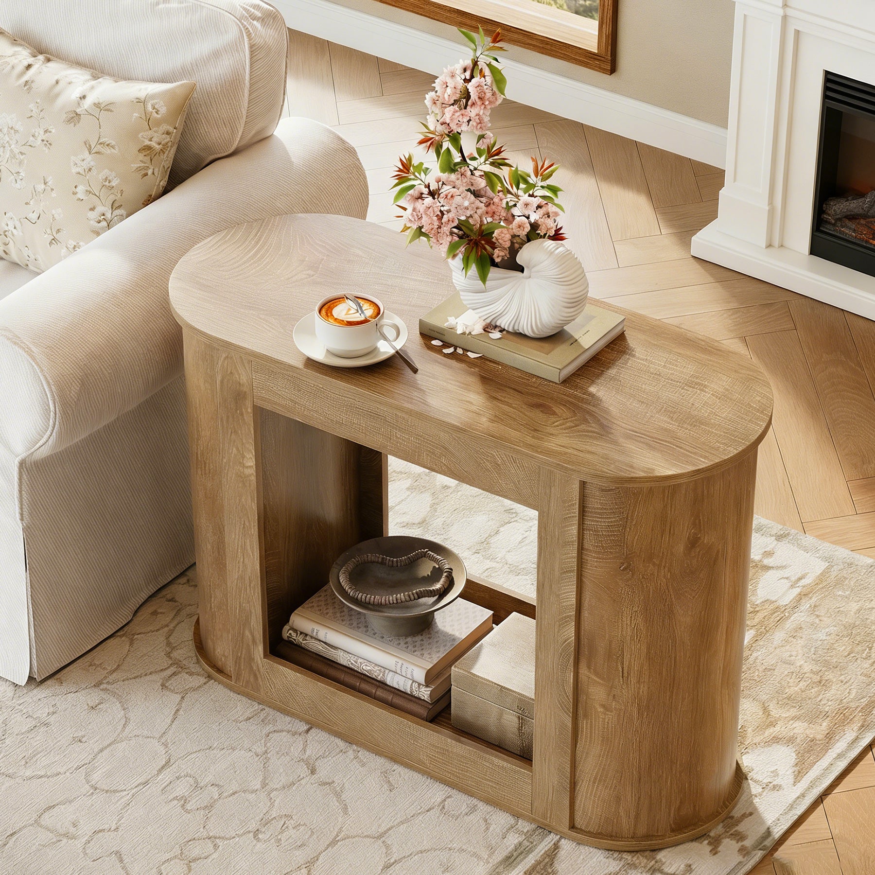 Tribesigns 31.5" Narrow Side Table, 2-Tier End Table with Shelf