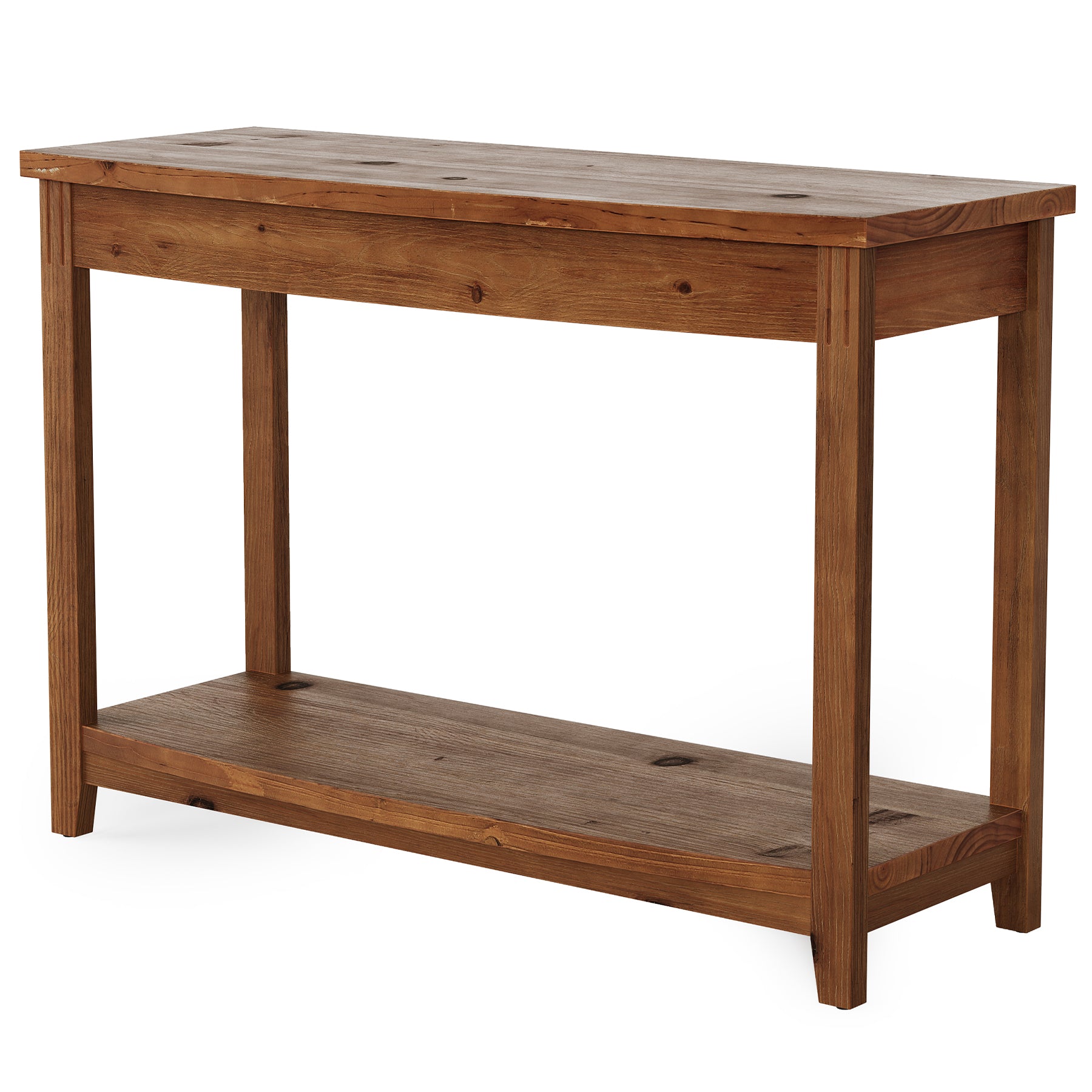 41.3" Solid Wood Console Table, Farmhouse Entryway Table With Storage Shelf