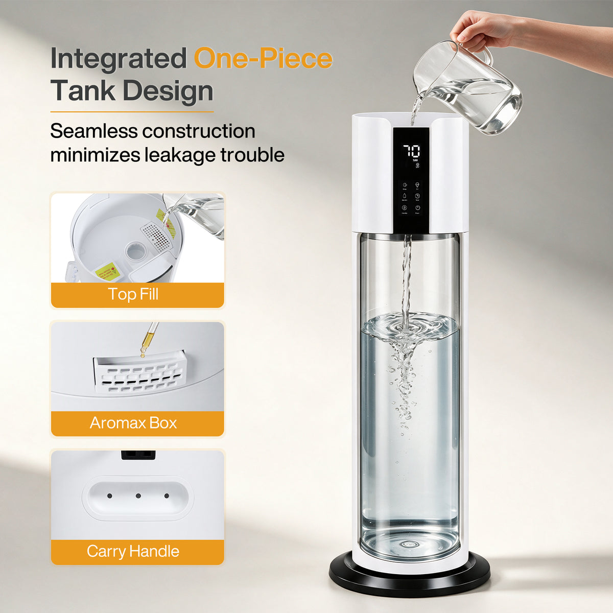 9L/2.38Gal Humidifiers For Large Room, Quiet Whole House Large Humidifier, Top Fill, Cover Up To 600ft²