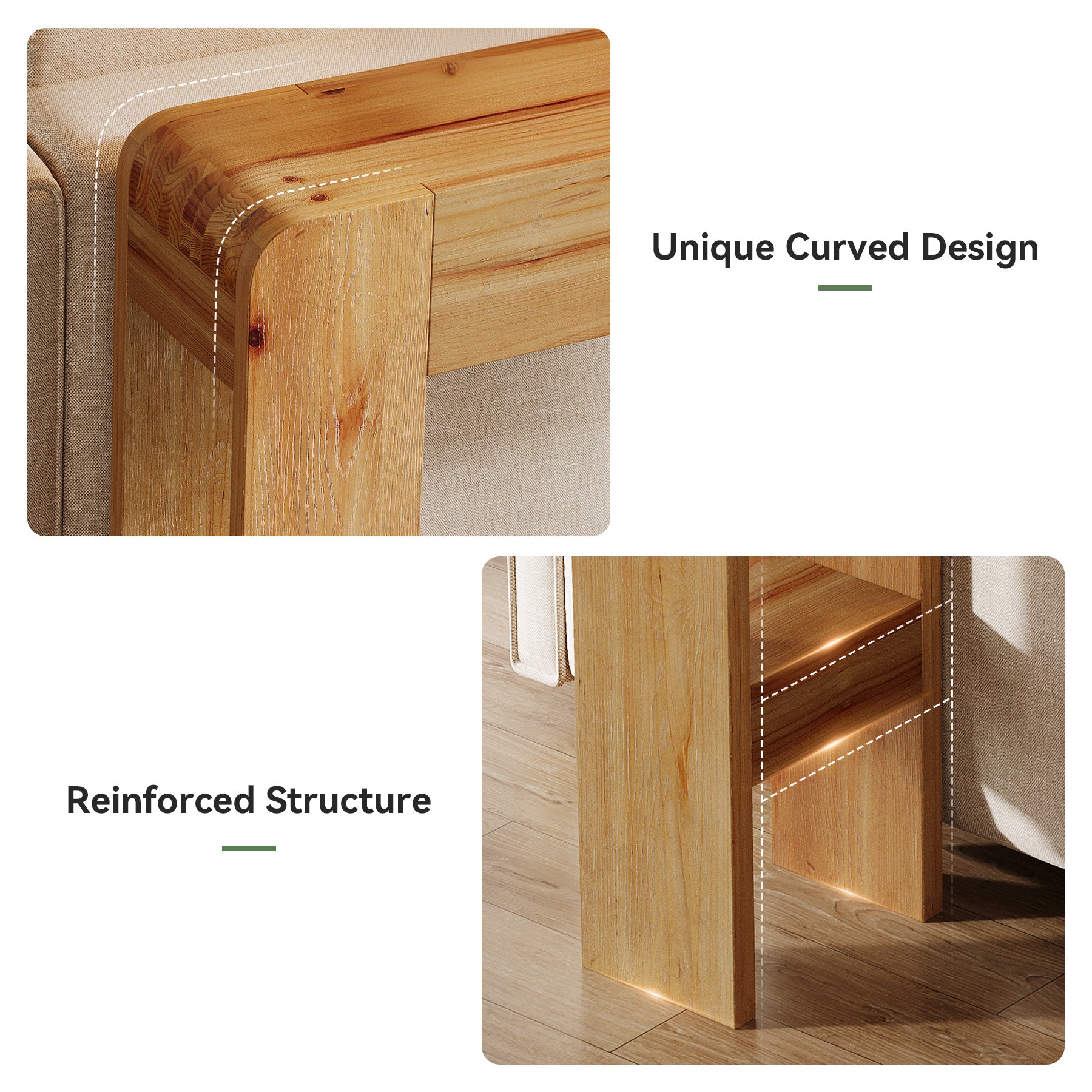 63" Solid Wood Farmhouse Console Table, Narrow Sofa Table for Entryway, Hallway, or Behind Couch