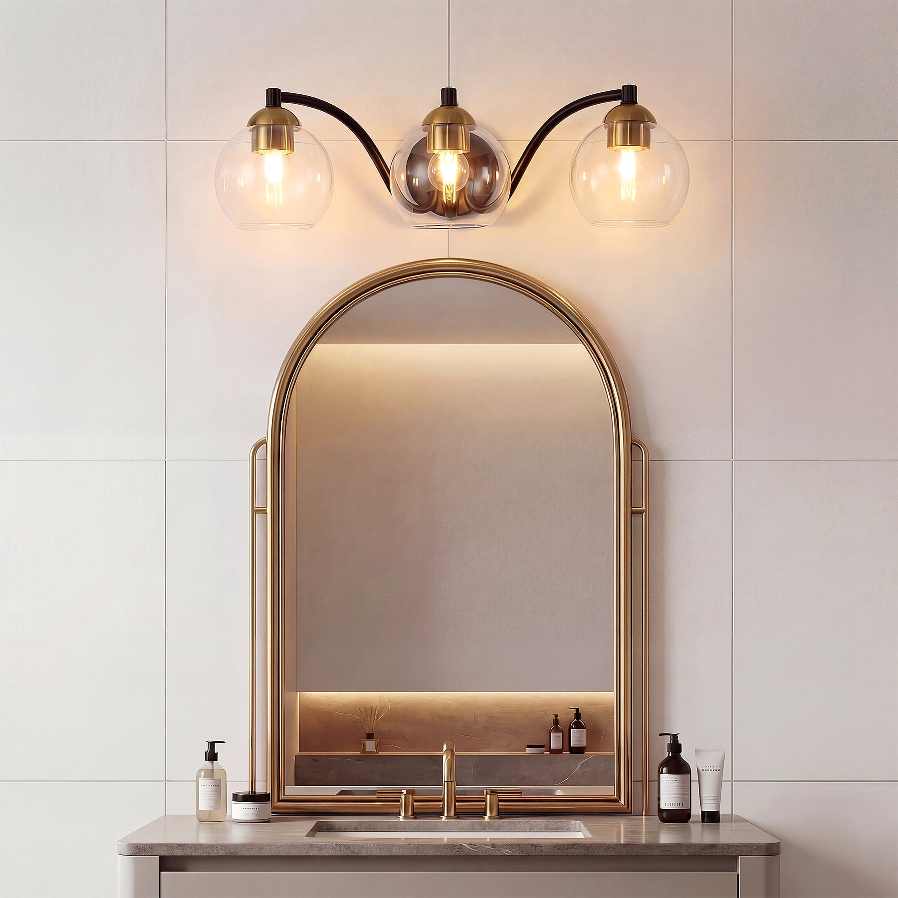3-Light Bathroom Vanity Light, Modern Wall Sconce Lighting Fixture for Bathroom, Bedroom