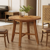 Solid Wood Round Dining Table, 31.5" Farmhouse Kitchen Table for 2-4 3