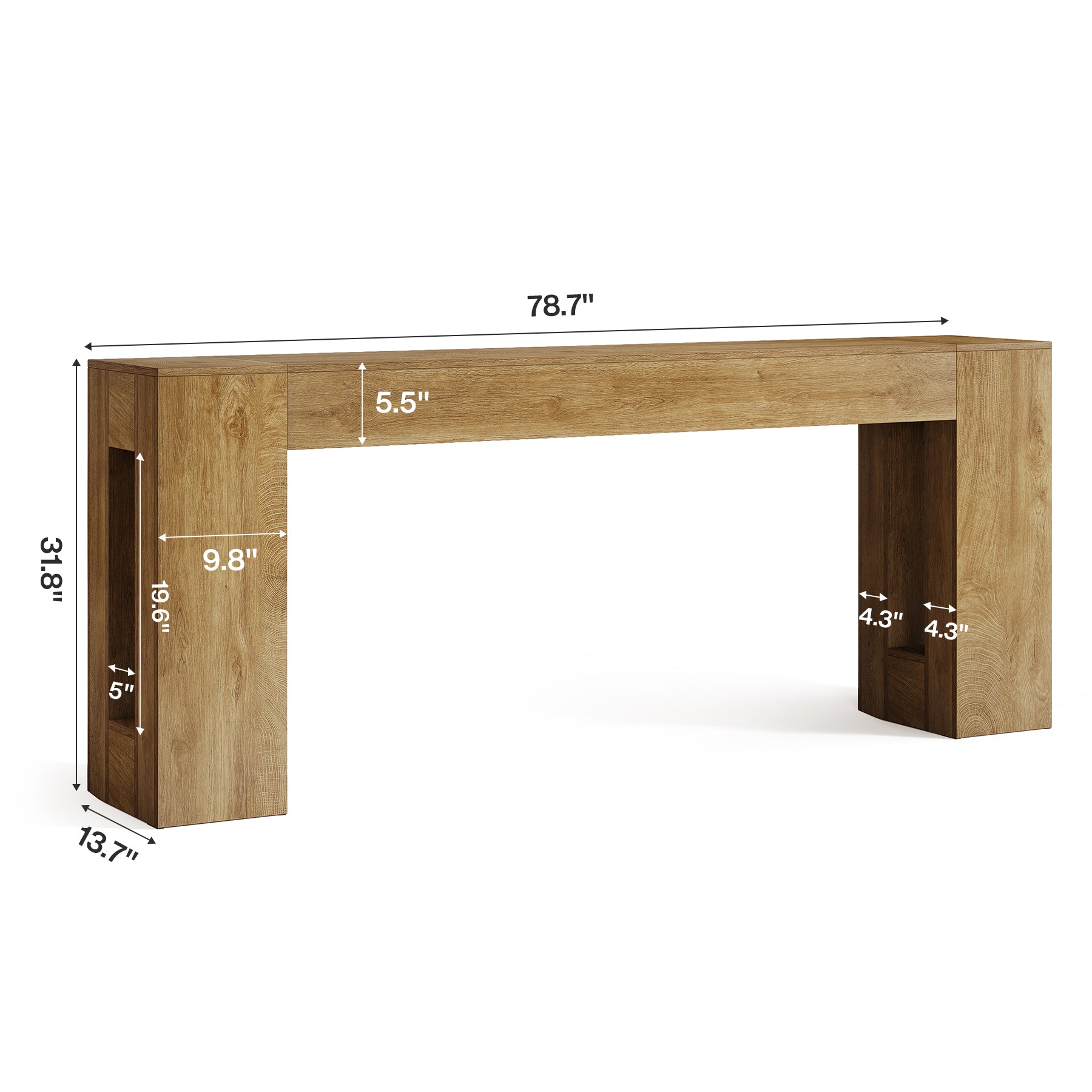 Tribesigns 78.74" Console Table, Modern Geometric Sofa Table for Entryway