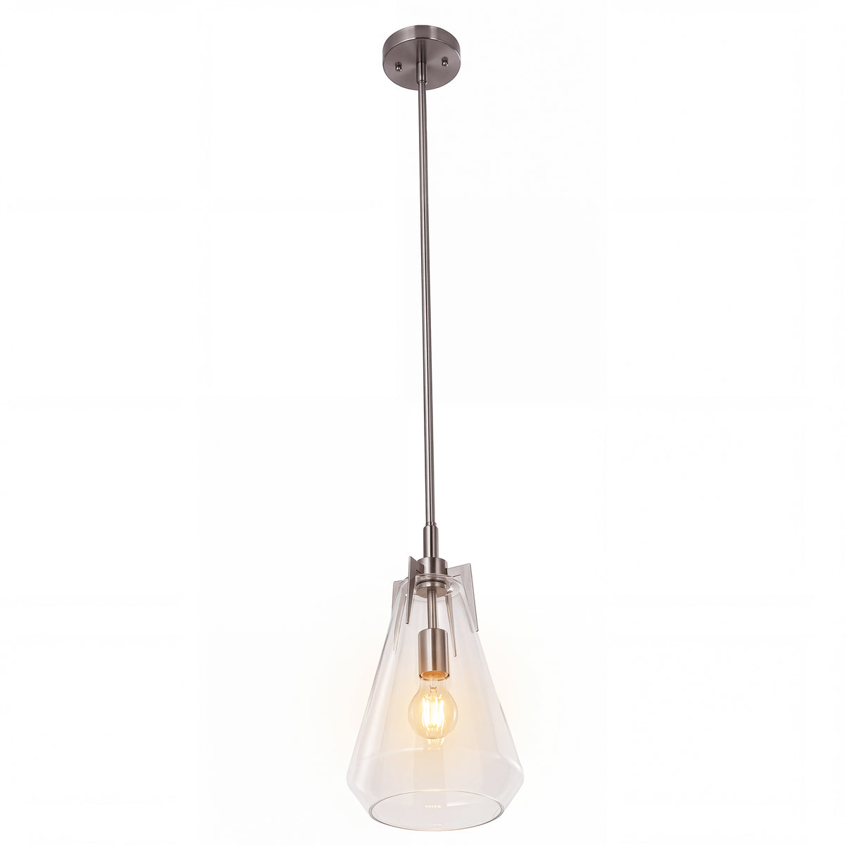 Tribesigns Modern Single Pendant Light with Clear Glass Lampshade