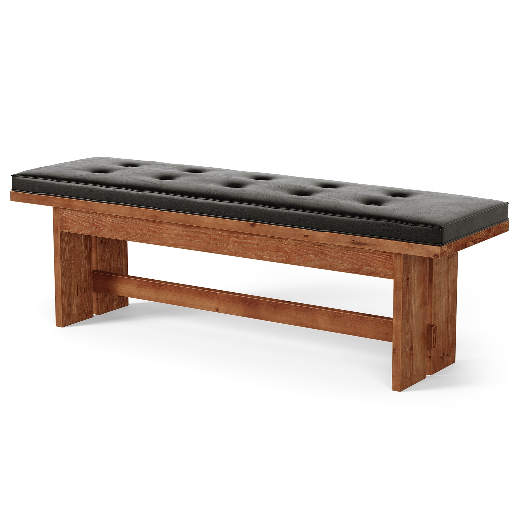 Solid Wood Shoe Bench with Cushion, 55" Upholstered Entryway Bench