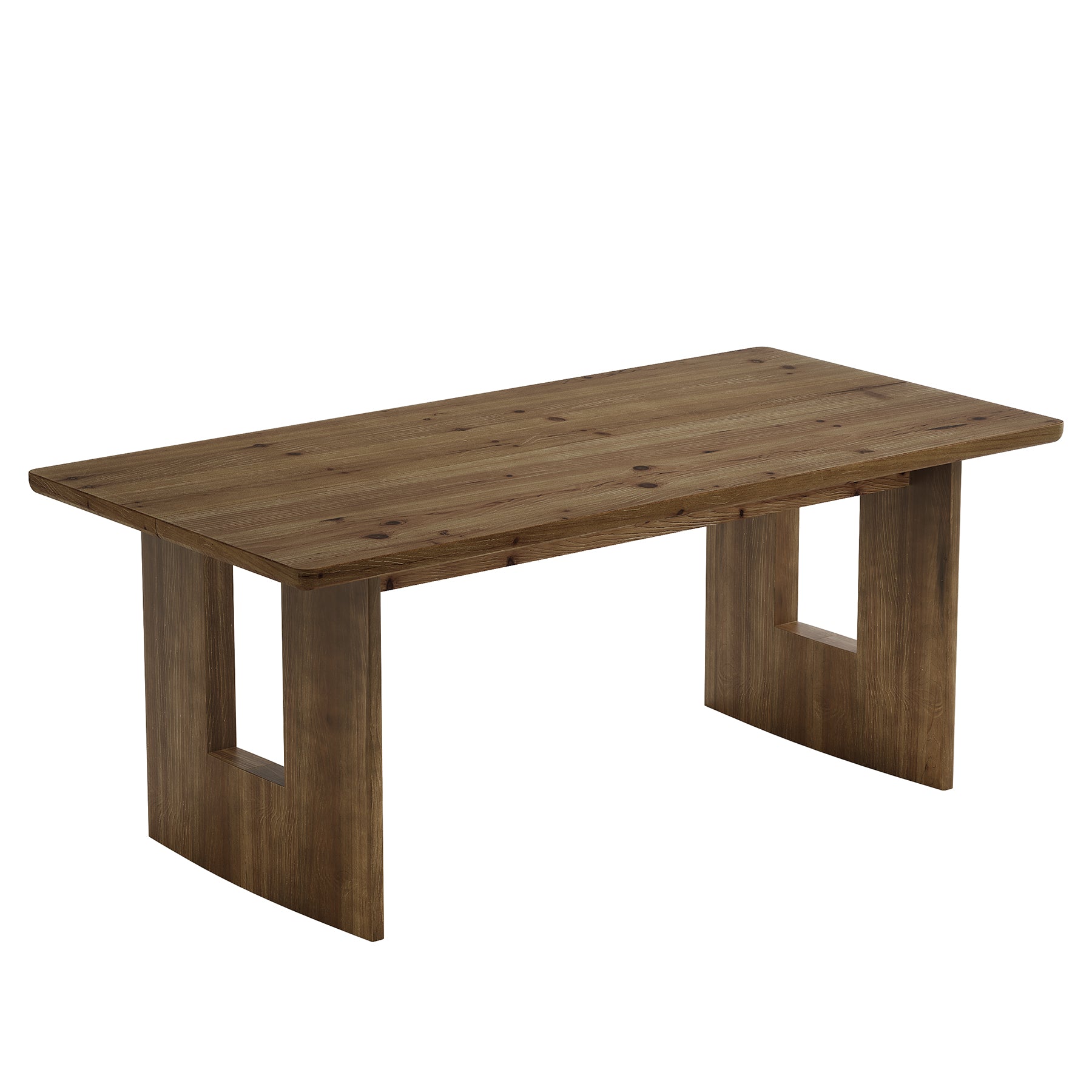 63" Solid Wood Computer Desk, Home Office Executive Desk with Sturdy Frame