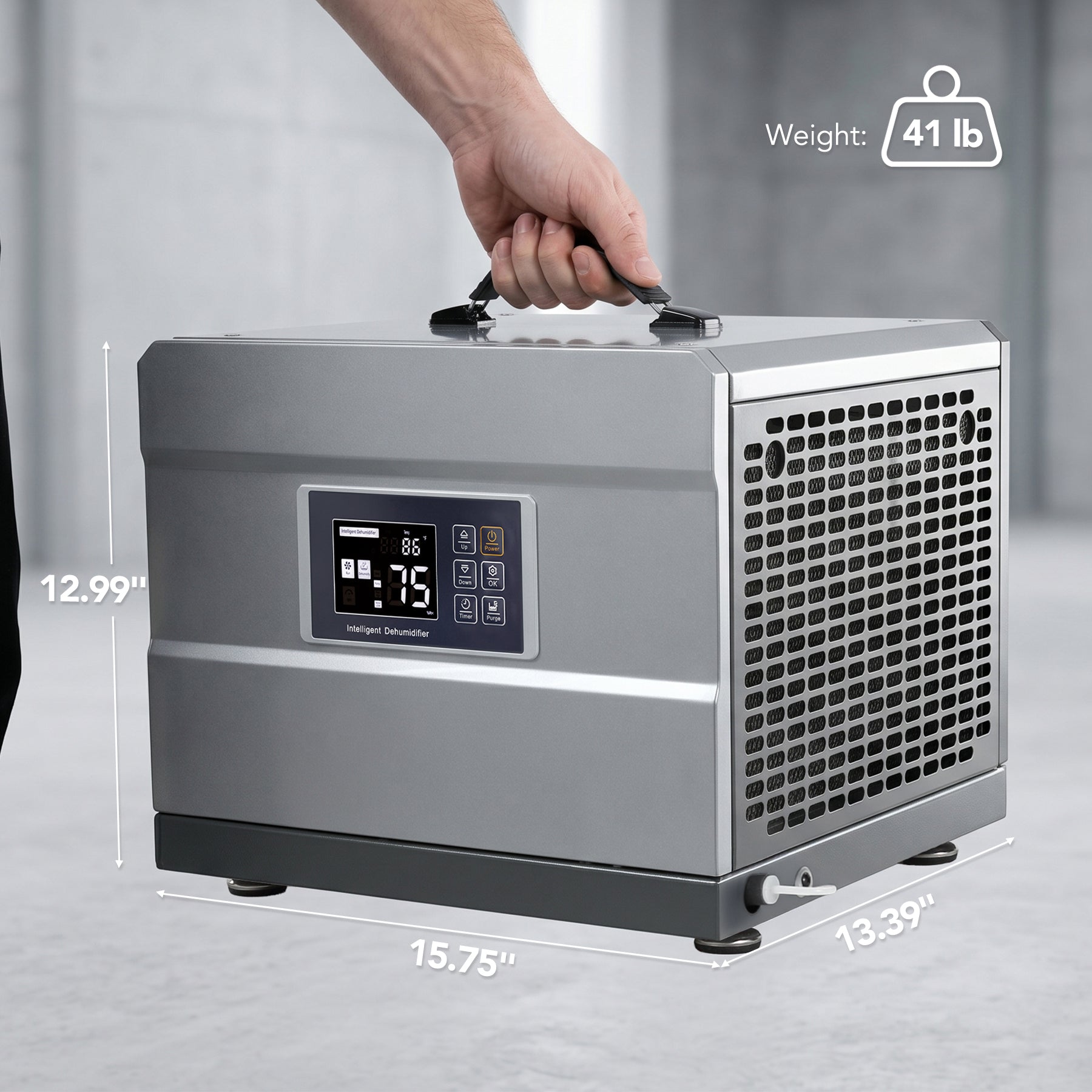 70 Pints Commercial Dehumidifier with Pump & Drain Hose for 1000 Sq. Ft, Auto Defrost, Washable Filter