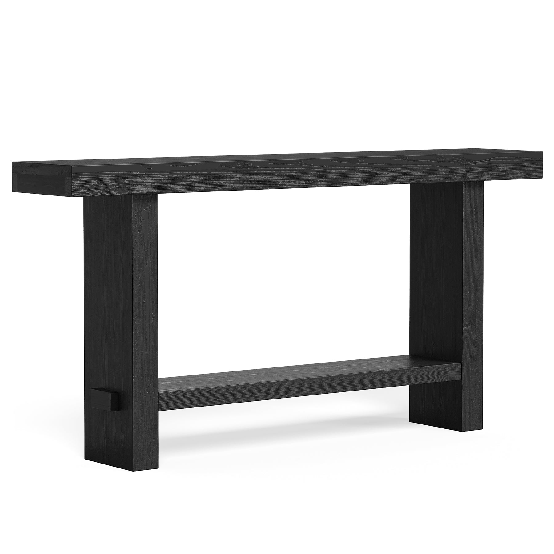 63" Solid Wood Console Table, 2-Tier Narrow Entryway Table for Hallway