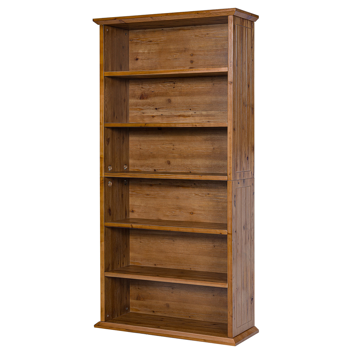 75" Solid Wood Bookshelf, 7-Tier Open Bookcase Display Shelf for Home Office
