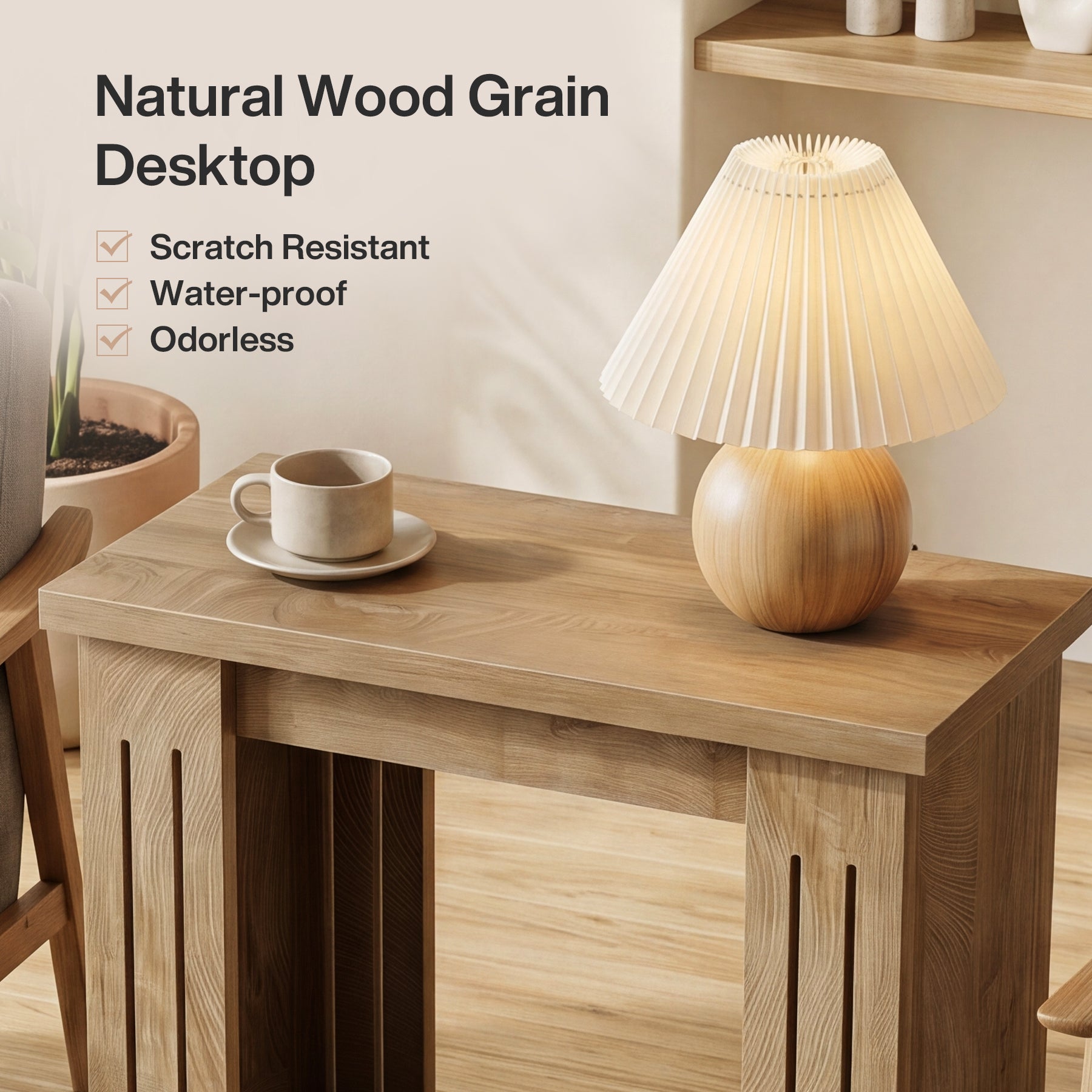 2-Tier Farmhouse End Table, 23.6" Side Table Nightstand with Storage for Living Room