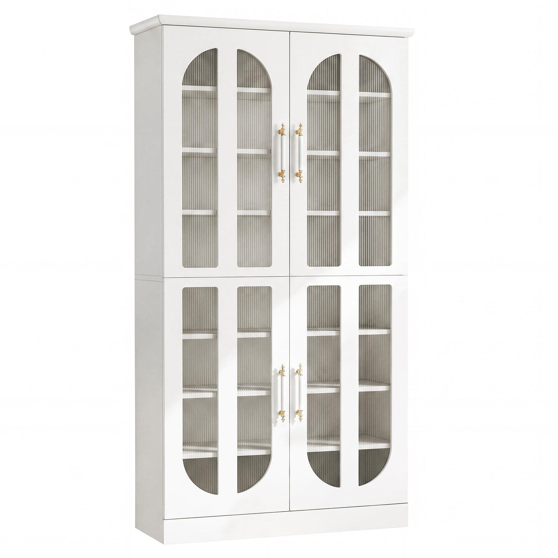 8-Tier Shoe Cabinet, Modern Shoe Organizer with Dimmable LED Lights & Acrylic Doors