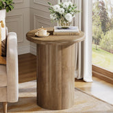 19.6" Side Table, Farmhouse Round End Table Nightstand with Fluted Base 3