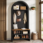 70.87“ Arched Hall Tree with Bench and Shoe Storage