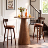 39" H Solid Wood Bar Table, Round Pedestal Height Pub Table for Dining, Easy Assembly 3