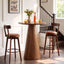 39" H Solid Wood Bar Table, Round Pedestal Height Pub Table for Dining, Easy Assembly