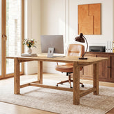 63 Inch Solid Wood Computer Desk, Farmhouse Executive Office Desk for Home Office Workspace 3