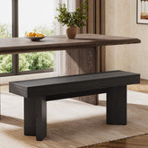 47" Kitchen Table Bench, Farmhouse Dining Bench with Sturdy Frame 3