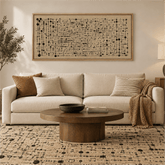 Large Modern Abstract Music Canvas, Neutral Minimalist Framed Wall Art 3