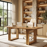 Tribesigns 63-Inch Executive Desk, Large Solid Wood Desk for Home Office 3