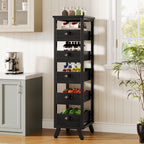 Wood Storage Rack, 5-Tier Fruit and Vegetable Basket Snack Stand