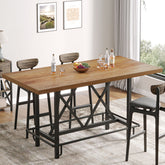 62.99" Bar Table, Farmhouse Pub Bar Counter Height Table(without Footrest) 3