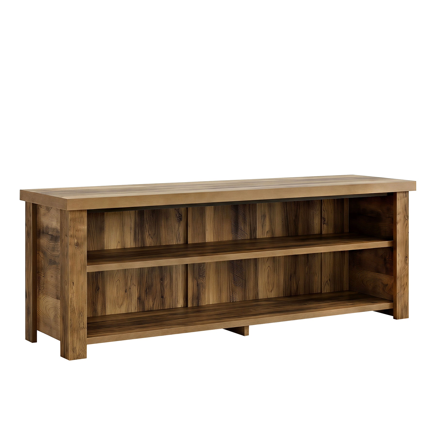 55.1" Farmhouse TV Stand, 2-Tier Media Console Entertainment Center for 55/60/65-Inch TVs
