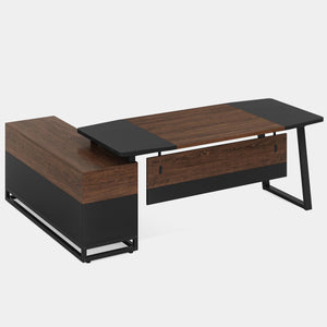 Tribesigns 67” L-Shaped Executive Desk With 55” Lateral File Cabinet